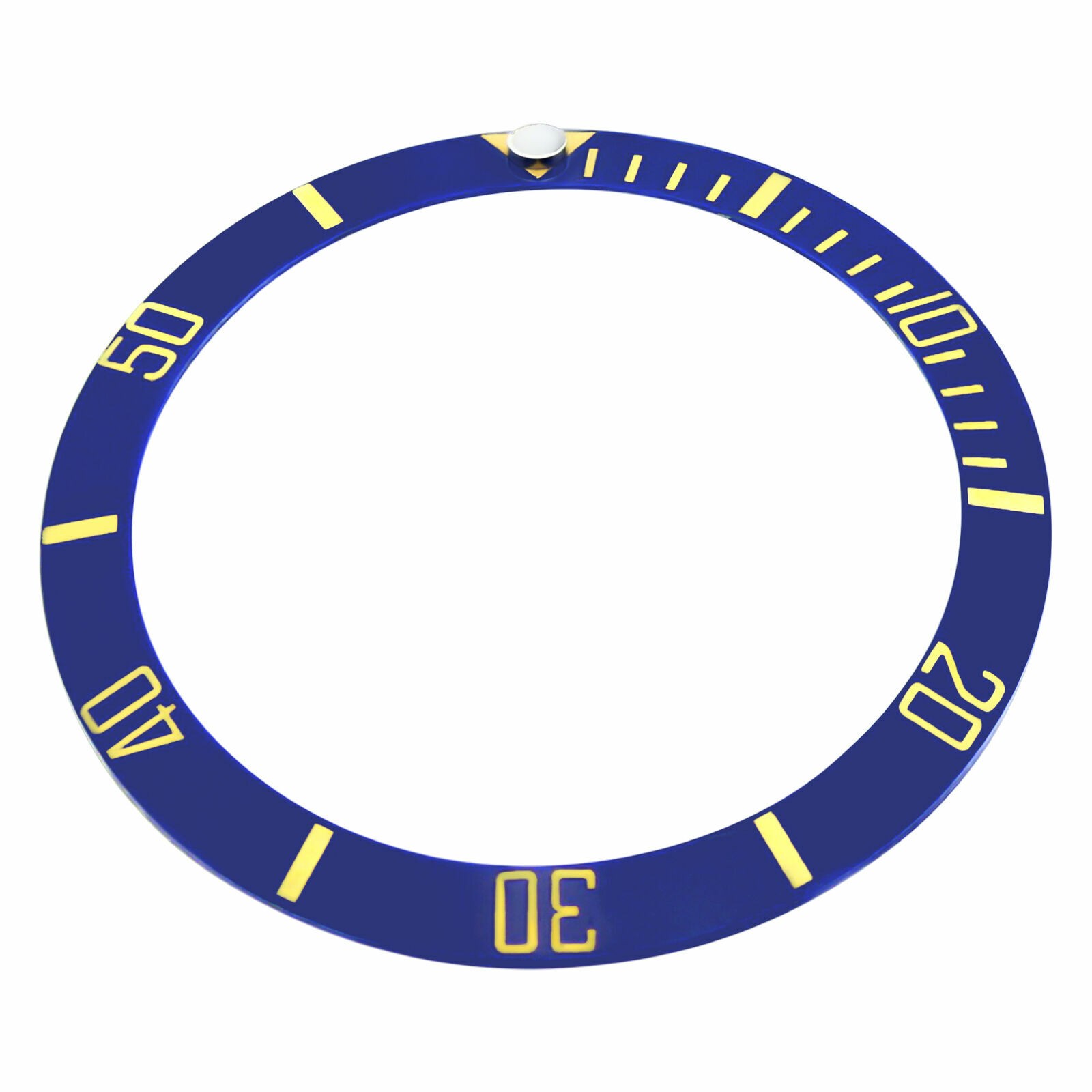 Blue Ceramic Replacement Bezel Insert Gold Font 37.60mm x 30.70mm