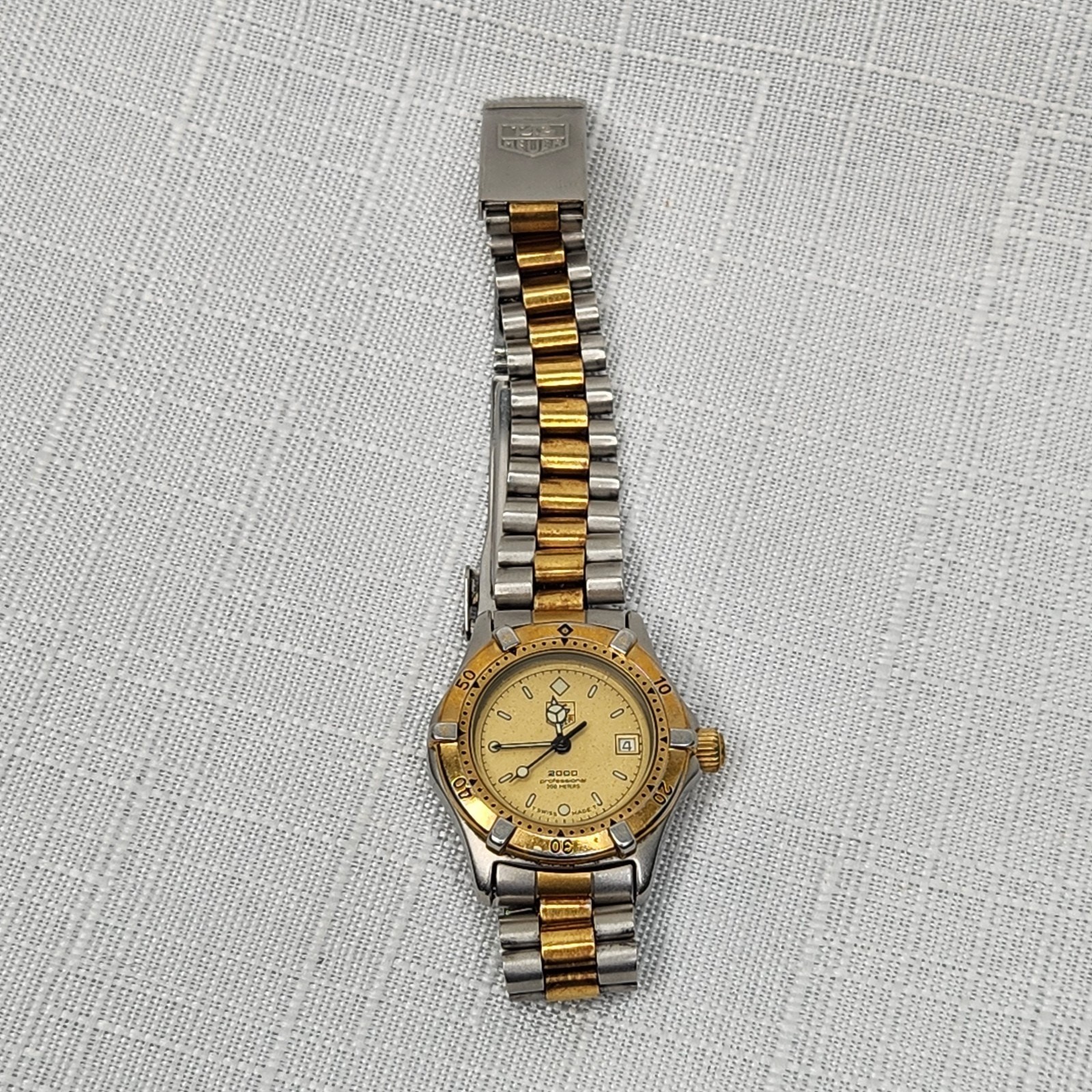 Tag Heuer Watch 964.008 FOR PARTS Gold and Silver Tone NOT WORKING