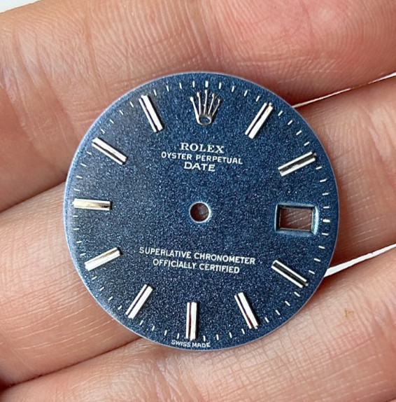 A Genuine Rolex Oyster Perpetual Date Wristwatch Dial.