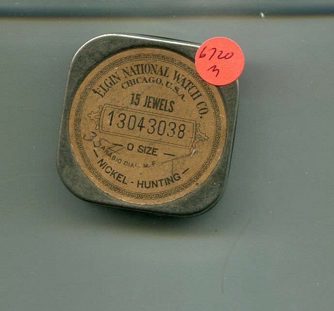 ELGIN NATIONAL WATCH COMPANY 15 JEWEL PARTS HOLDER VINTAGE 6720M