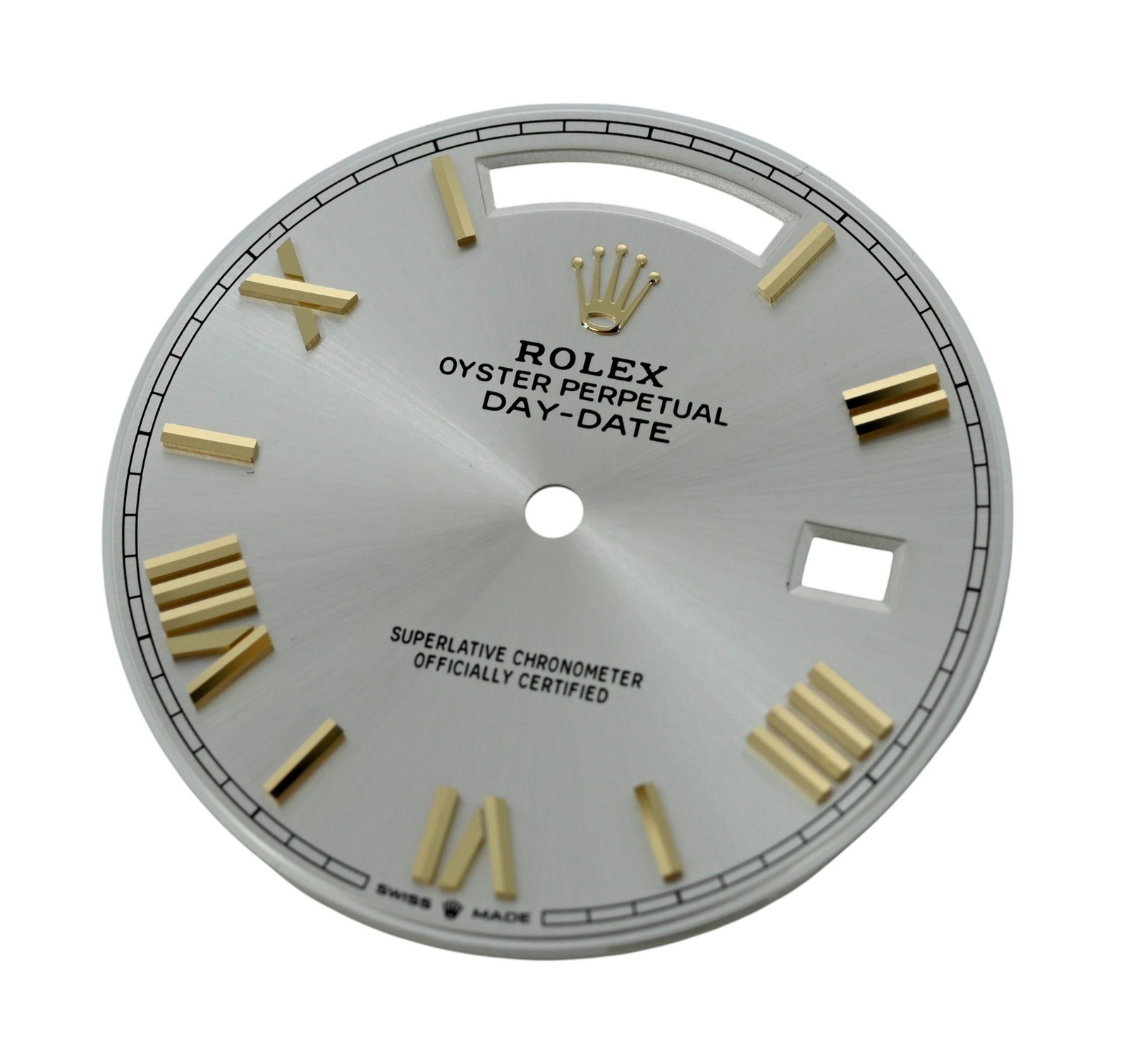 Rolex Factory Day-Date 40 President Silver Roman Numeral 40mm Watch Dial 228238!