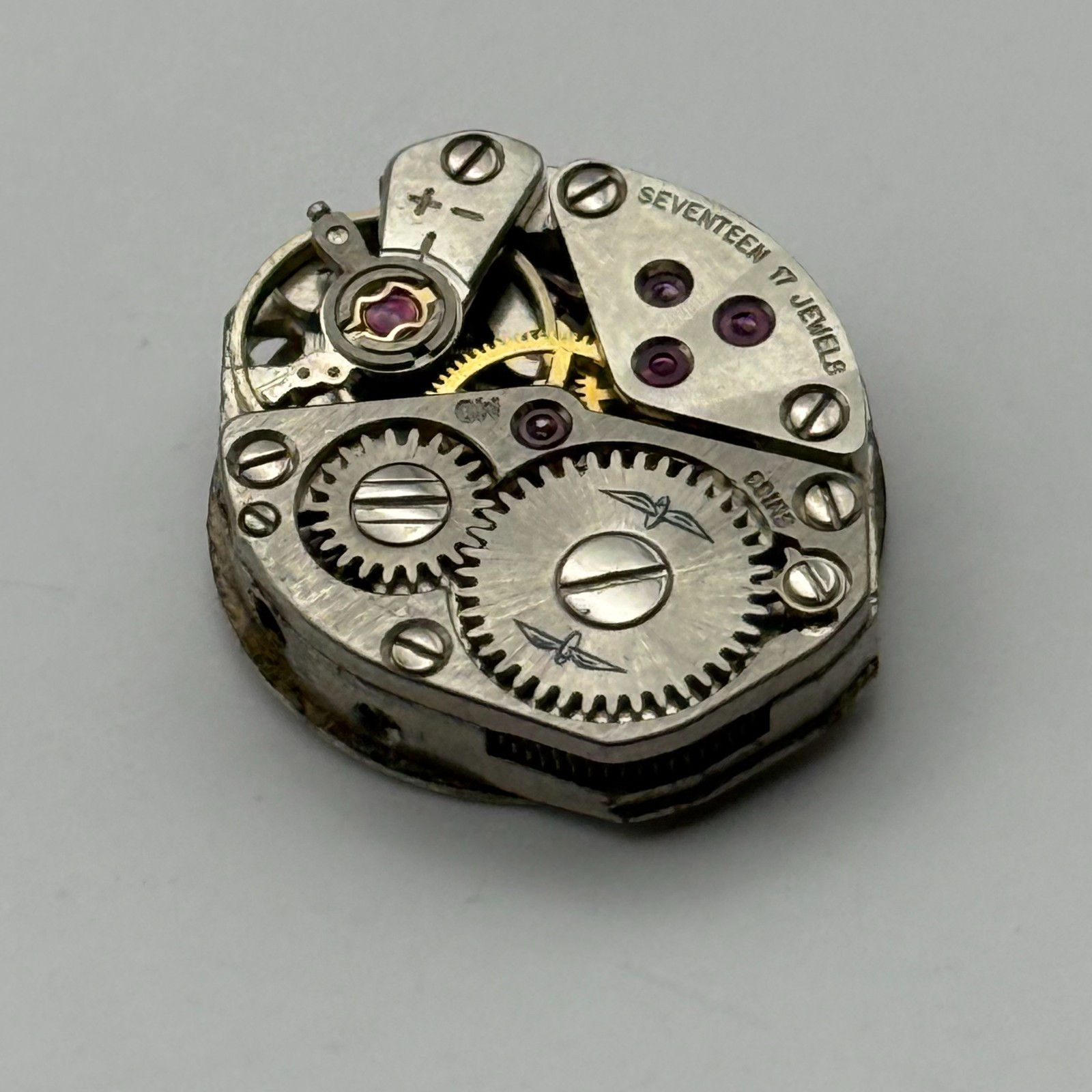 FHF 609 Watch Movement Rotary 17 Jewels Swiss Manual Wind Parts Repair 15.3mm