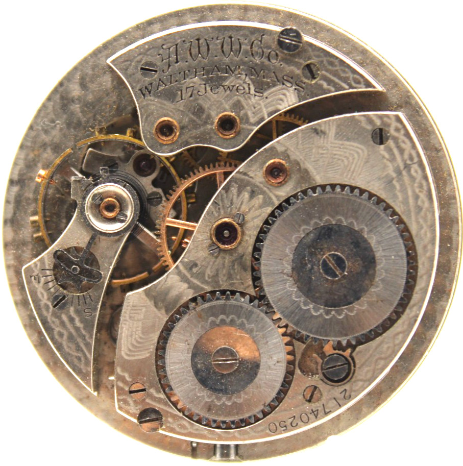 1917 WALTHAM POCKET WATCH MOVEMENT 21740250 GRADE: 1425 14s 17j (RT2)