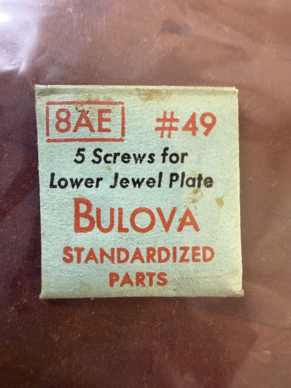 Bulova 8AE Screws For Lower Jewel Plate #49 NOS Genuine Vintage Watch Part NEW