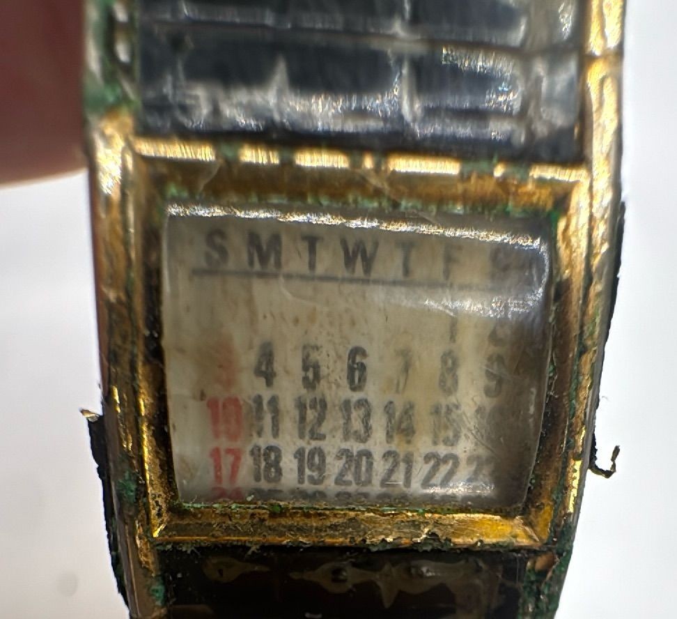 Benrus 10K Gold Filled Vintage Mens Wristwatch Speidel Band 1953 Calendar Featur