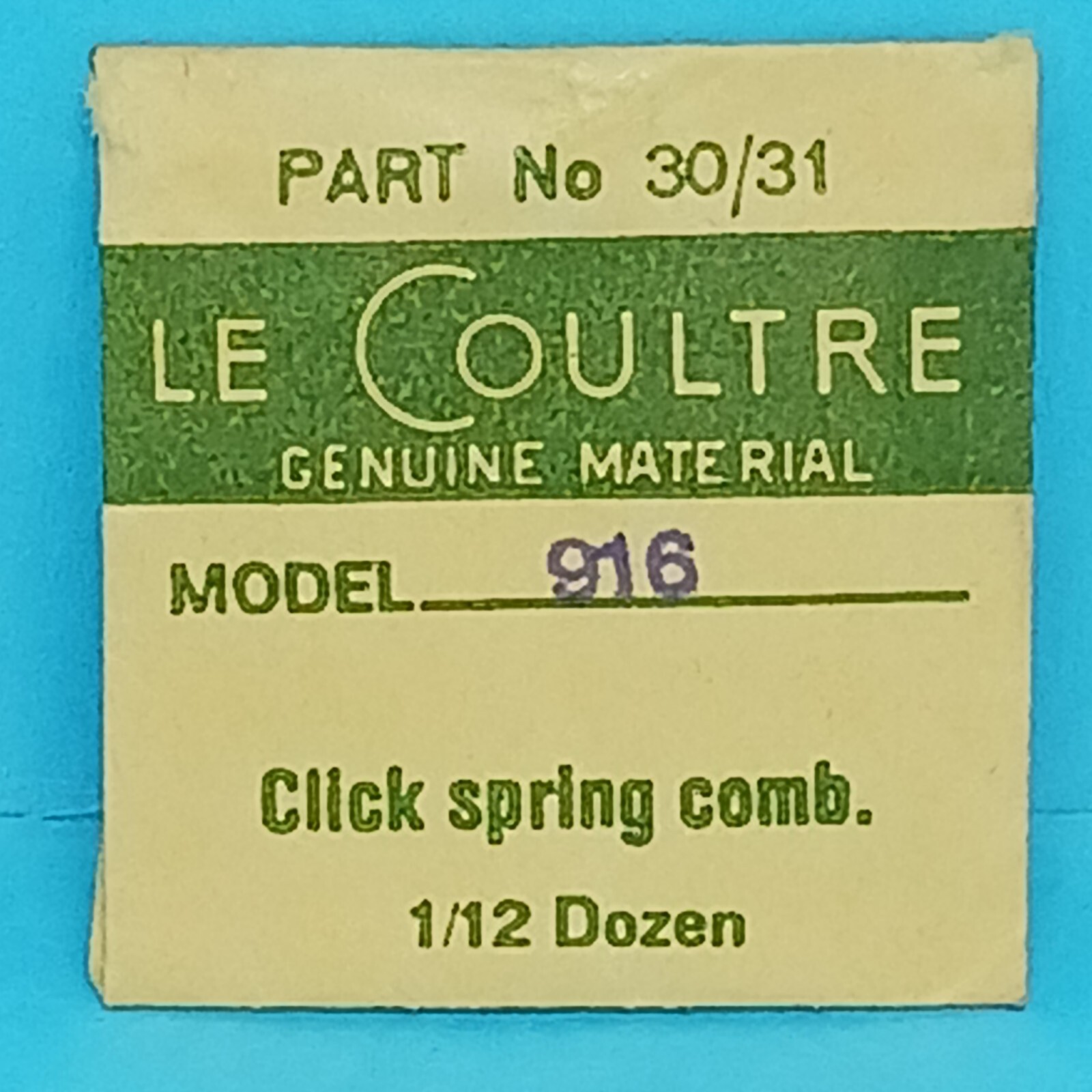 Le Coultre Cal. 916 30/31 Click Spring Combination