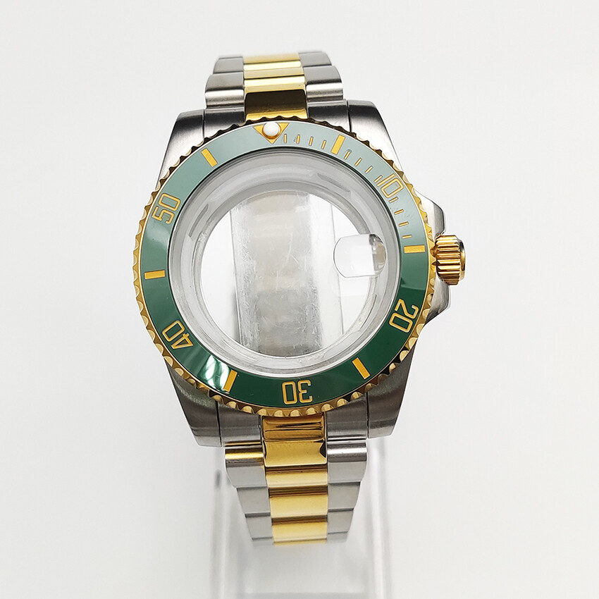 Steel Watch Case Strap Set Mineral Glass for NH35/NH36 8215 Mechanical Movement