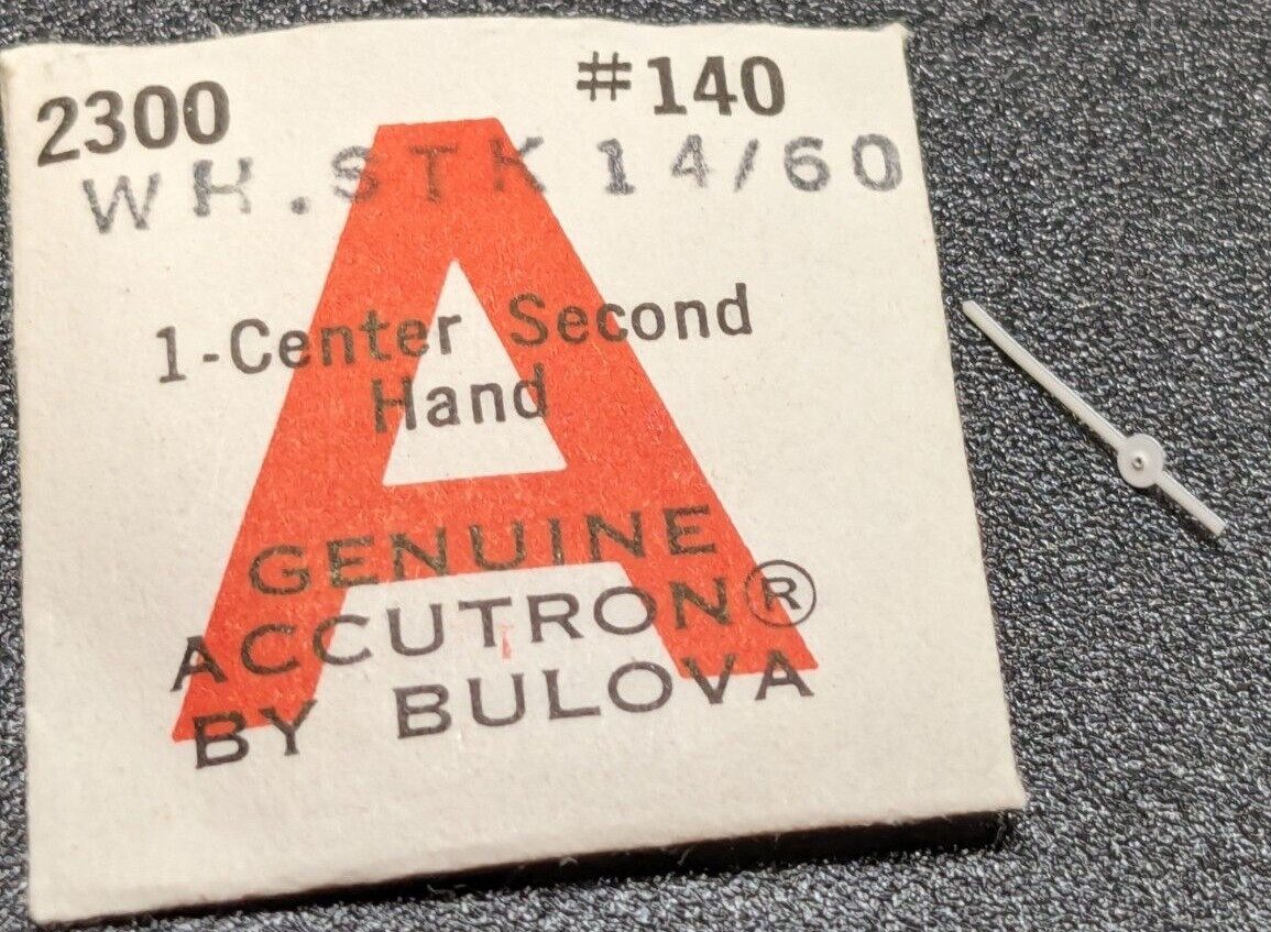 NOS Bulova Accutron Watch 2300 White Center Second Hand #140 WH.STICK 14/60