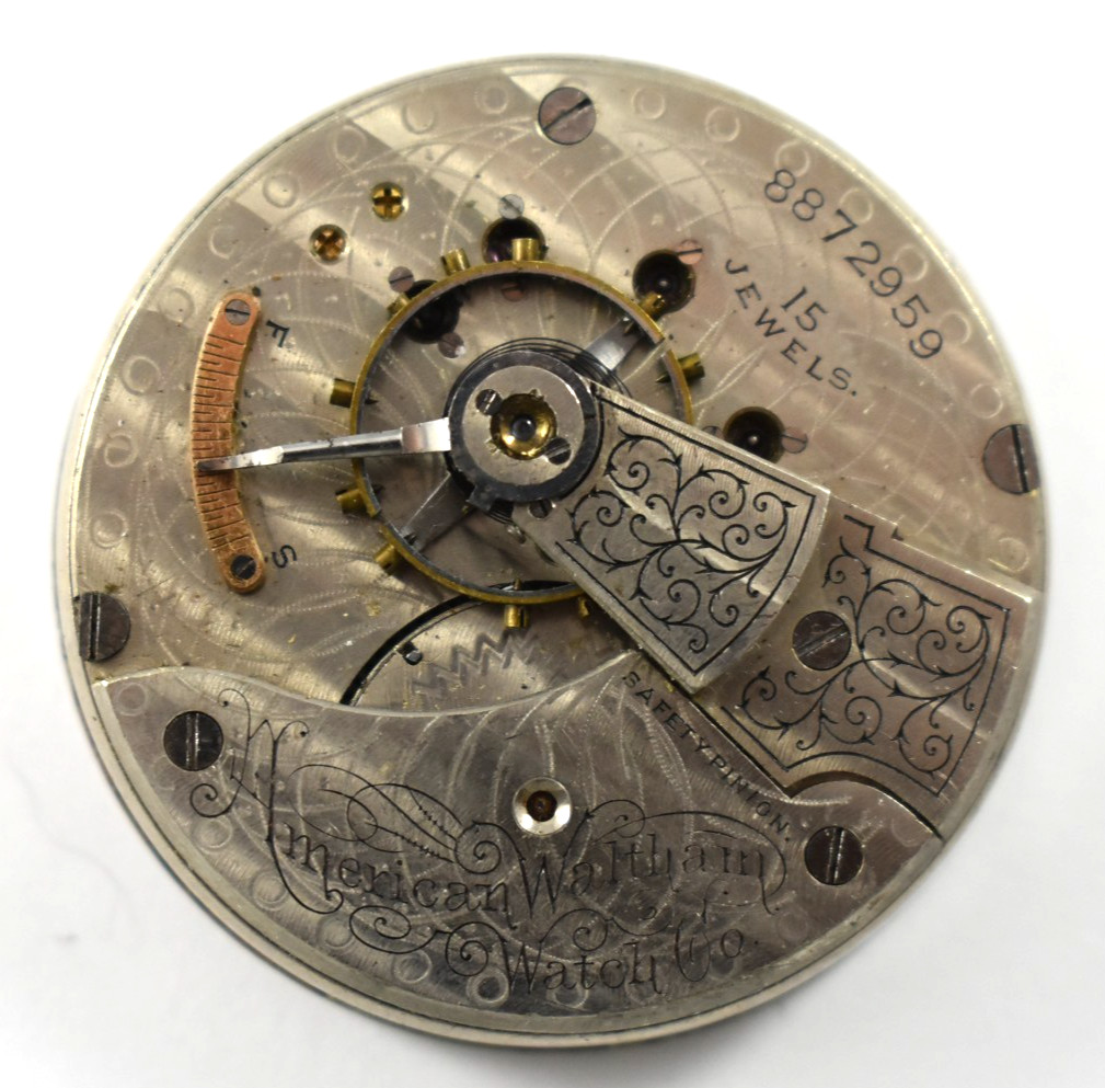 Vintage Waltham Grade 820 18s 15J Hunting Pocket Watch Movement lot.wc