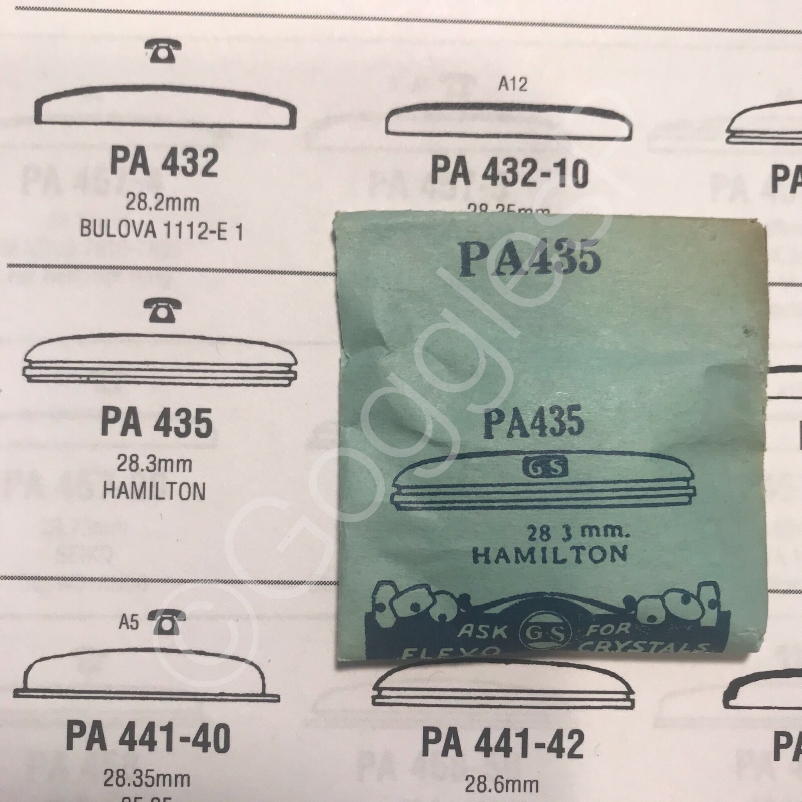 GS Round Replacement Crystals (PA Series) for Hamilton Watches – NOS