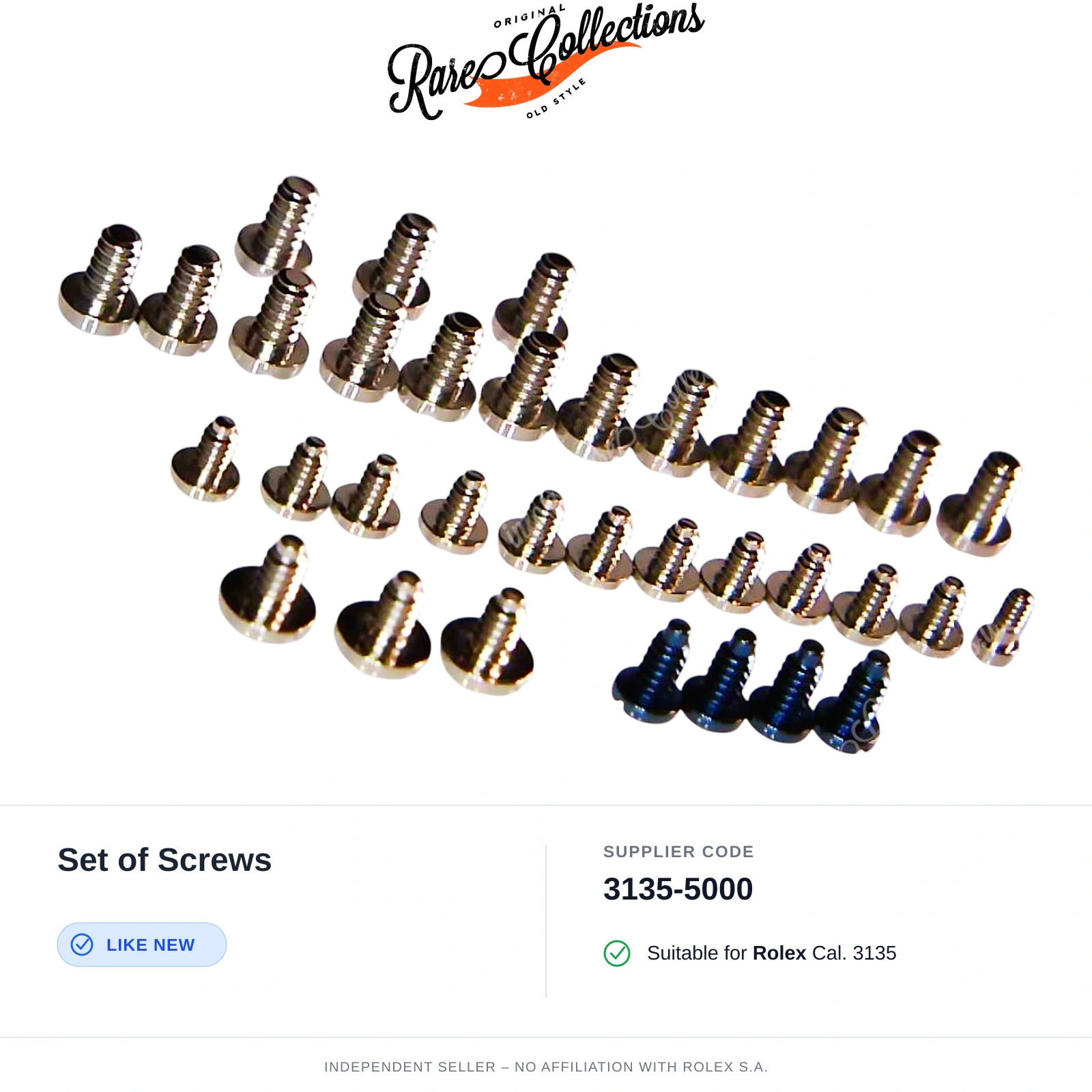 Set of Screws for Rolex (cod. 3135-5000) — Excellent Condition