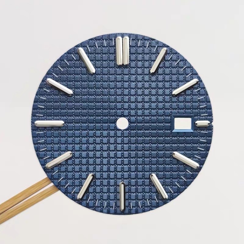 28.5mm Fine Square Grid Luminous Watch Dial Date for N35 Navy