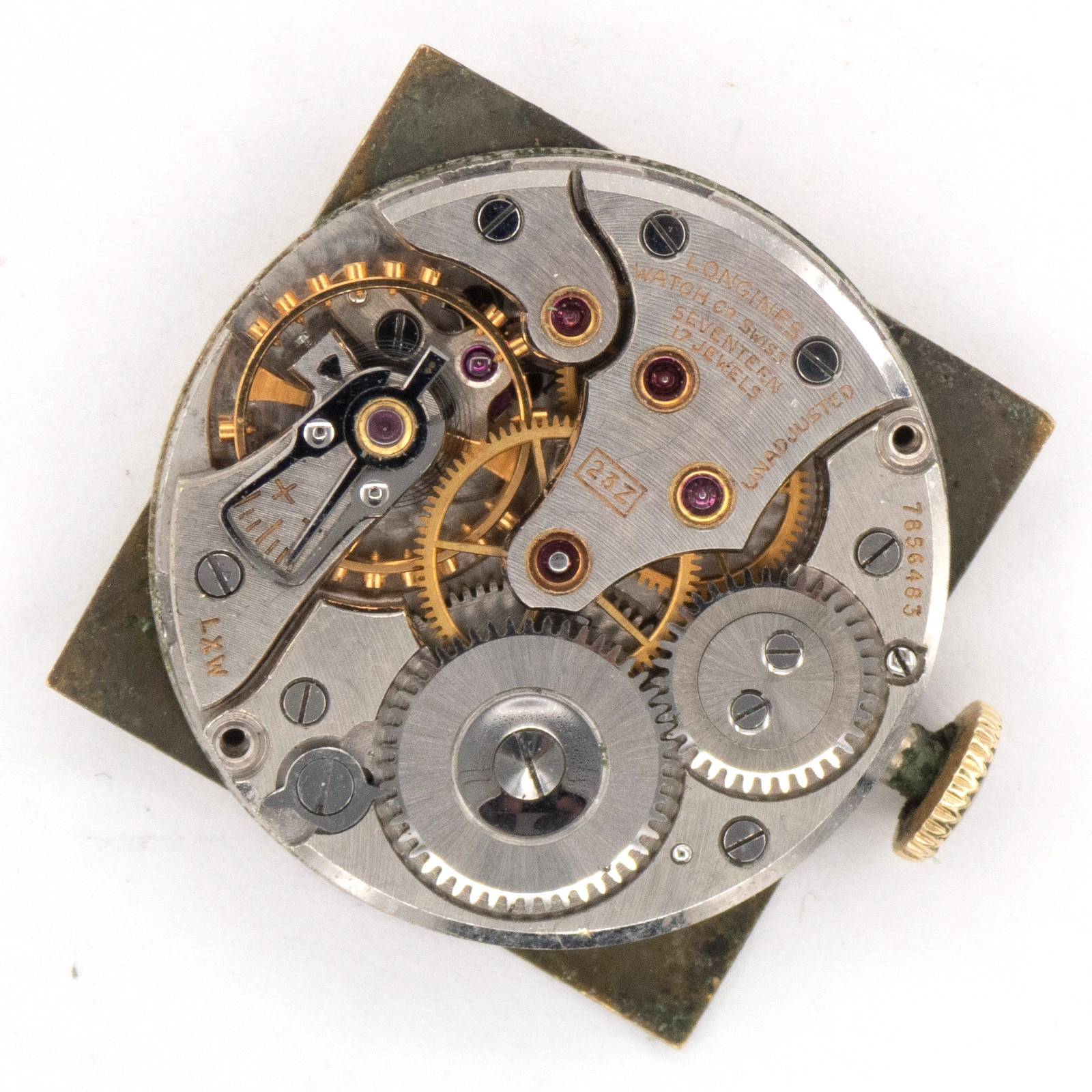 Vintage Longines Caliber 23Z 17-Jewel Wristwatch Movement, Keeps Time