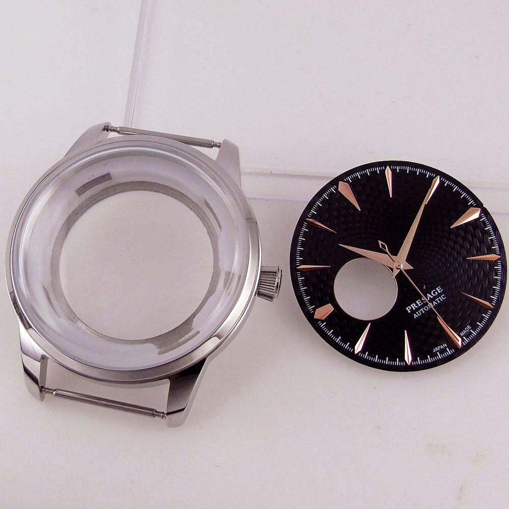 40mm Silver/Rose gold Coated Watch Case 35mm Dial Sapphire Glass Fit NH35A NH36A