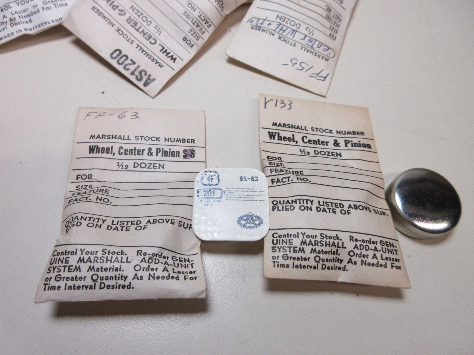 CE MARSHALL LOT OF WATCH WHEELS CENTER & PINION WATCHMAKER REPLACEMENT PART #3