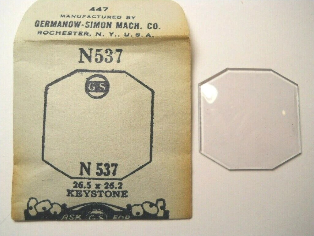 GS N537 Watch Crystal For Keystone – 25.6 x 26.2 mm – Replacement / Repair Part