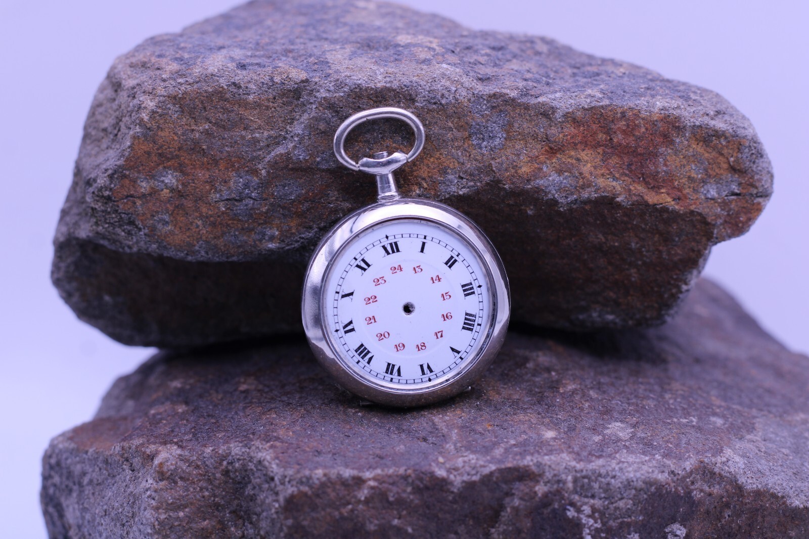 ARGENTAN LADIES SWISS POCKET WATCH CASE & DIAL 30mm DIAMETER NOS (EP)