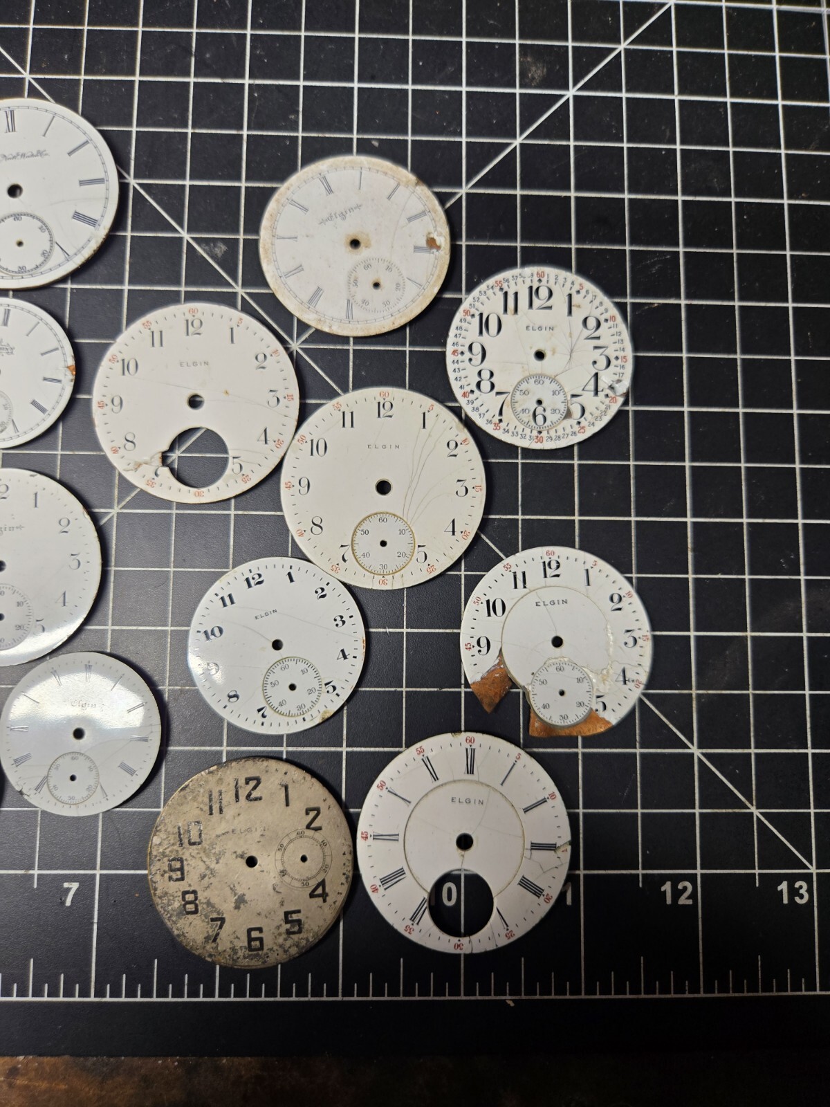 vintage elgin pocket watch dial lot repurpose steampubk craft sub railroad