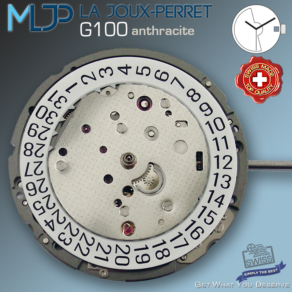 MOVEMENT AUTOMATIC LA JOUX-PERRET ANTHRACITE G100, ETA 2824-2 COMPAT. SWISS MADE