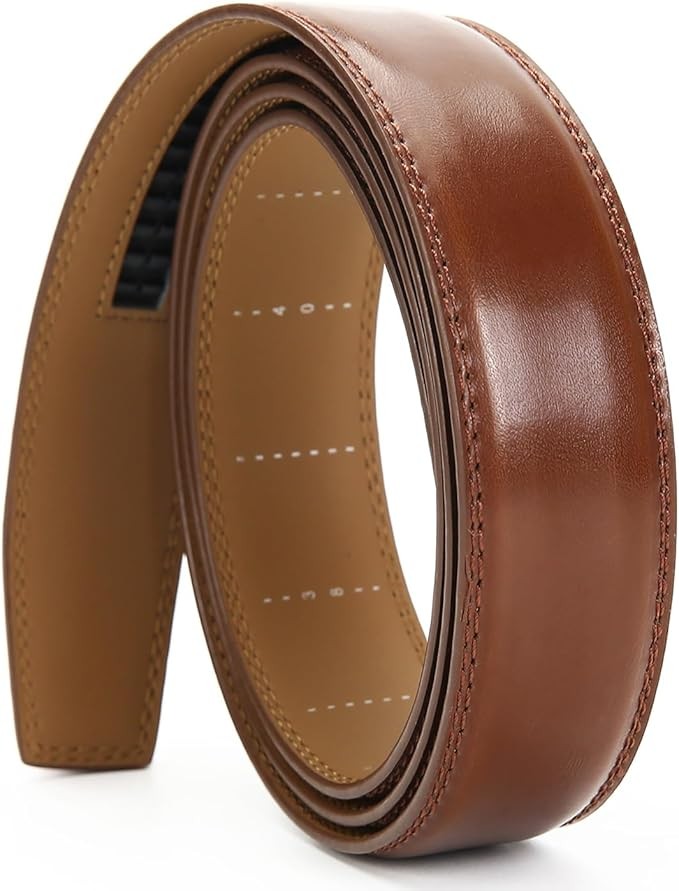 Men’s Ratchet Belt Strap, 30mm / 1 1/8″ Wide, Replacement Strap Only (No B