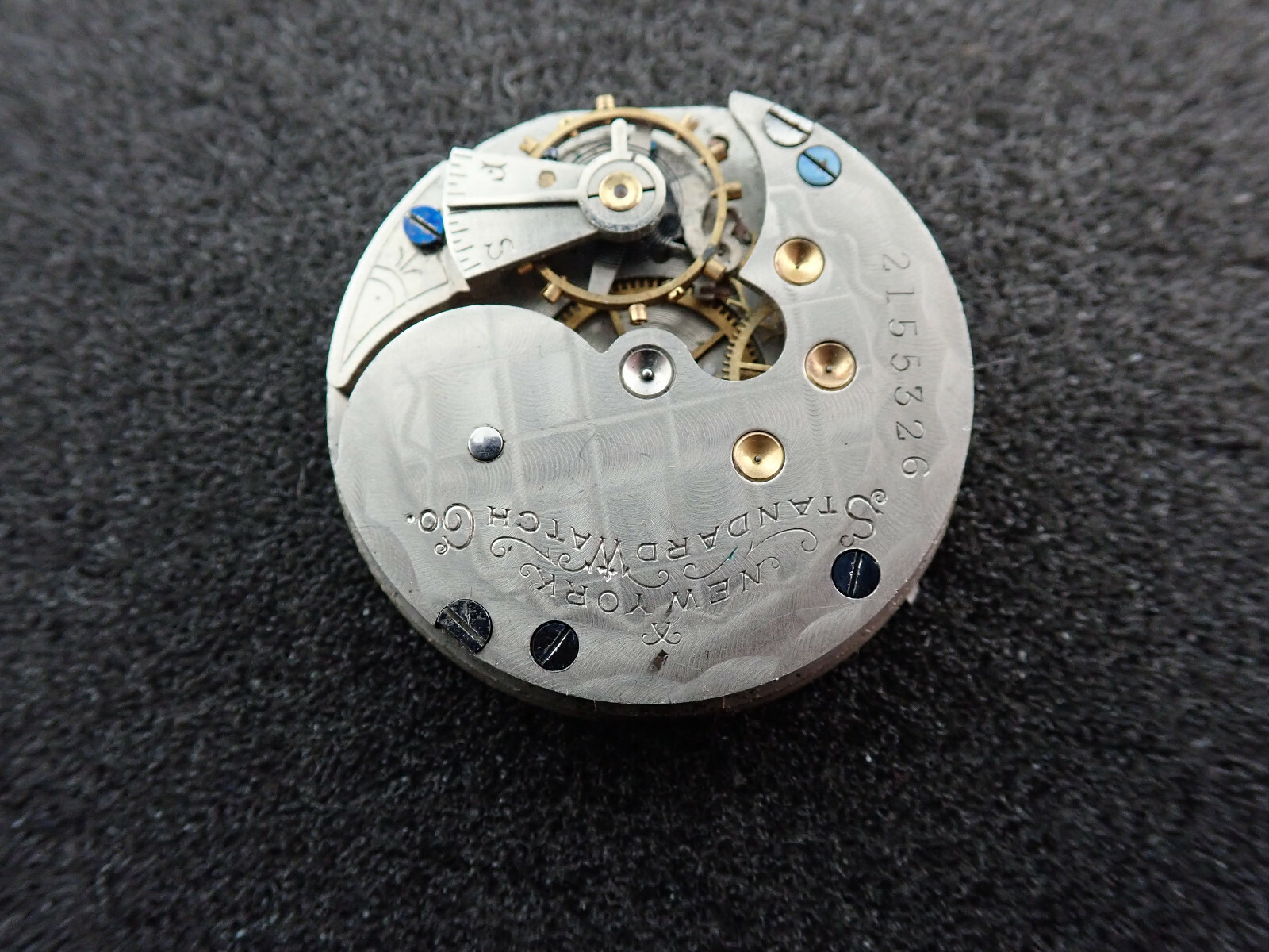 VINTAGE NY STANDARD POCKET WATCH MOVEMENT FOR PARTS