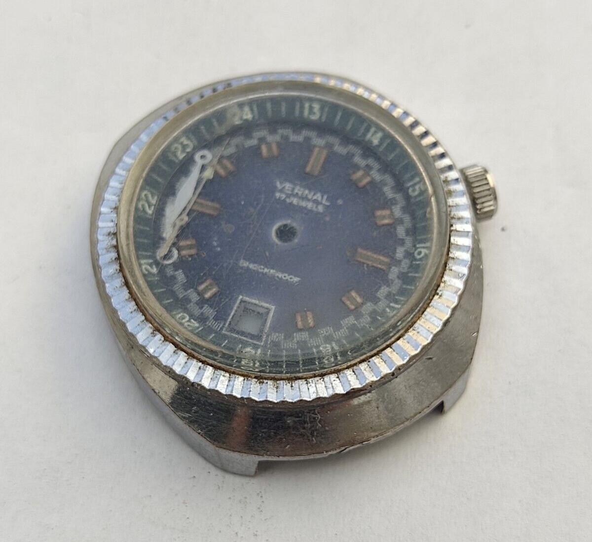 VERNAL Automatic Shockproof cal 3012 Watch Blue Dial Vitange Part or Spare