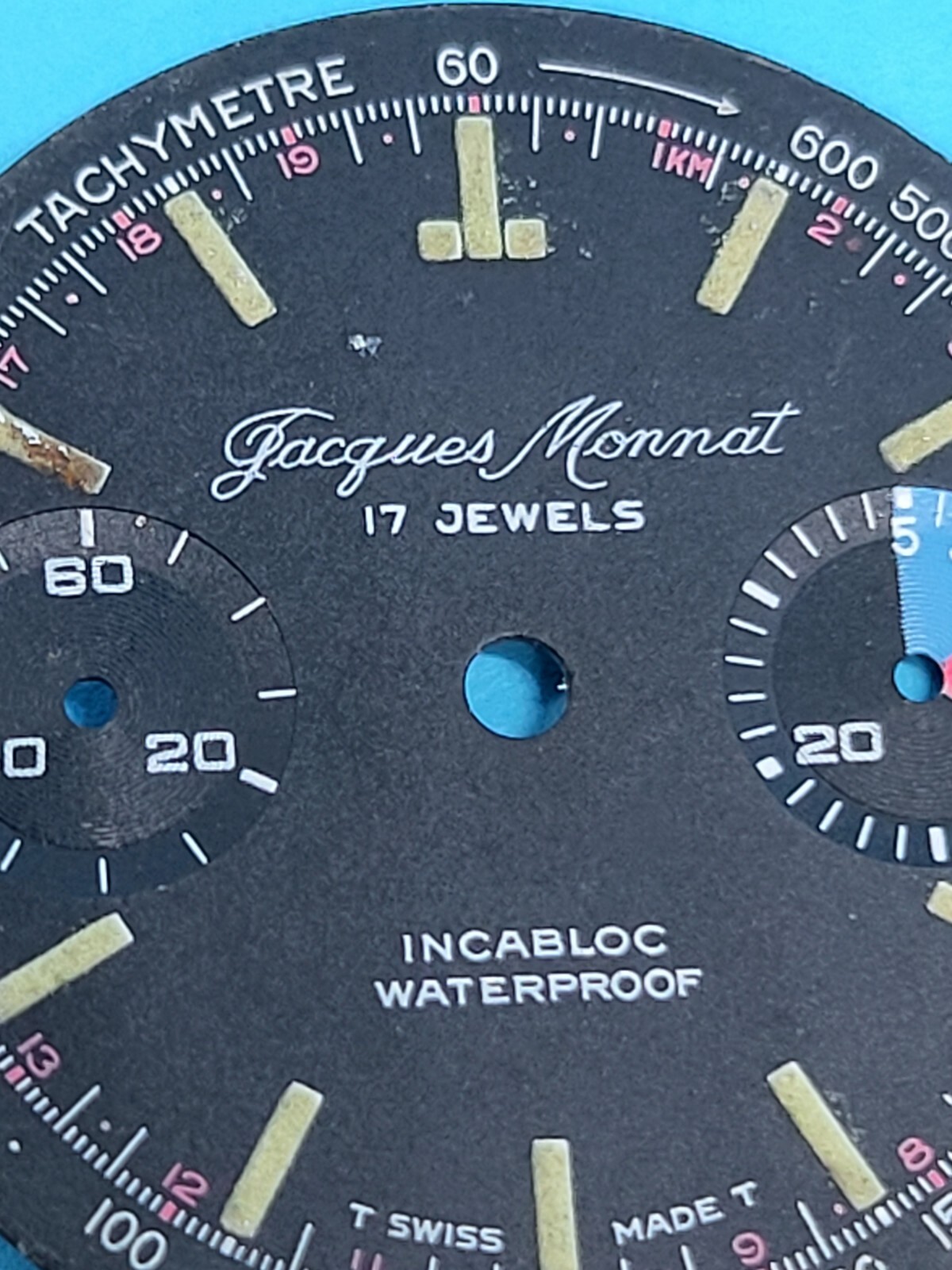 Jacques Monnat Dial Chronograph for Valjoux 7730 33.59mm tachymeter