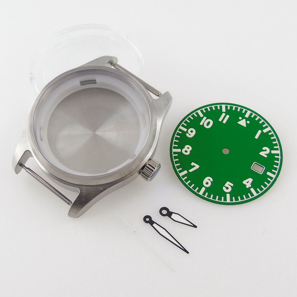 20ATM 39mm Brushed Watch Black Blue Case Dial Hands fit for NH35A Sapphire Glass