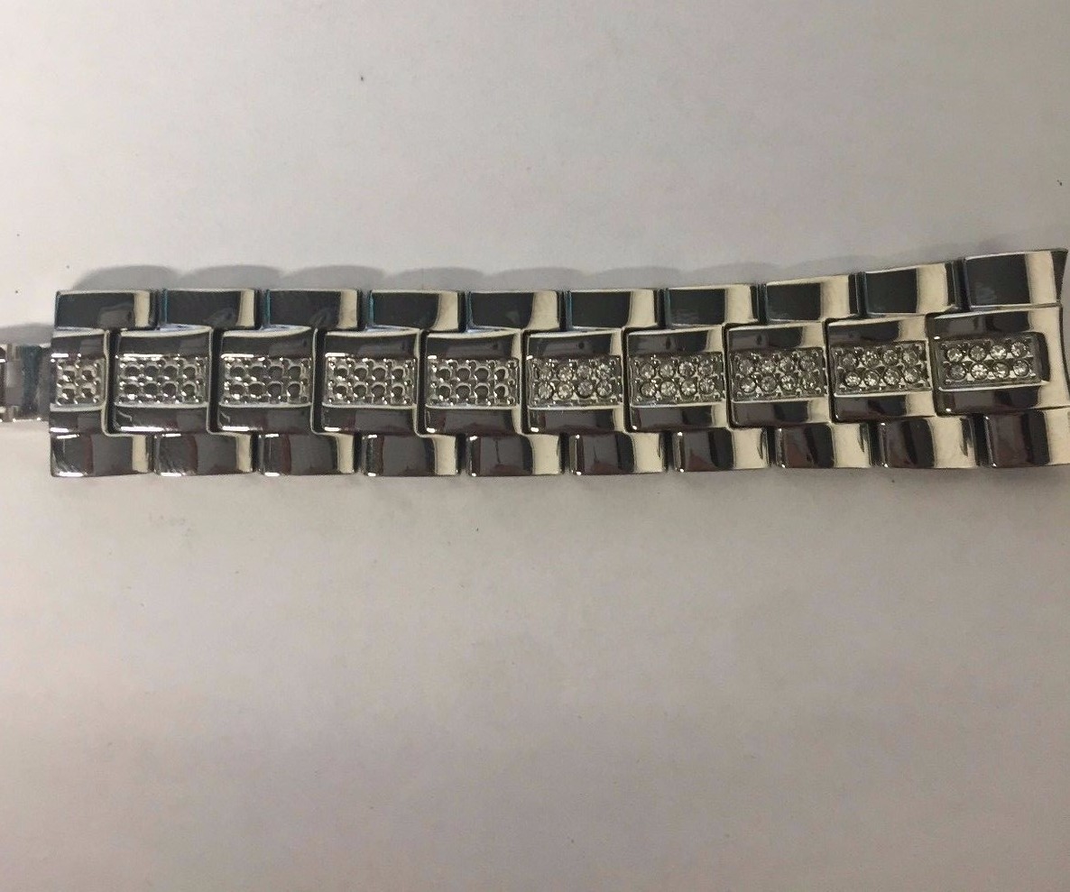 BULOVA 96L116 REPLACEMENT BAND LADIES WATCH BAND S/S CRYSTAL COMPLETE BAND 16MM