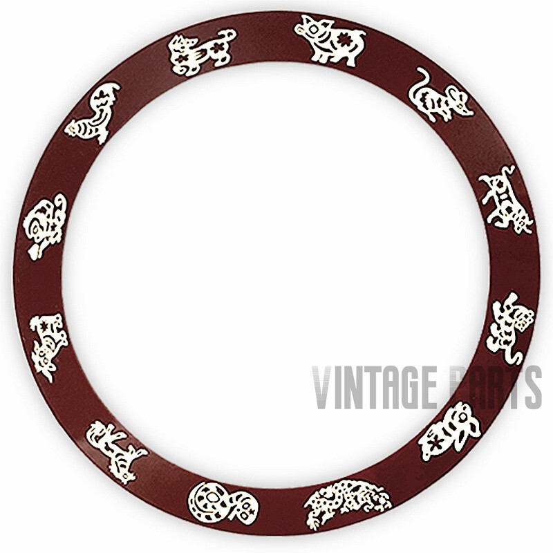 Brown 38mm*30.7mm green luminous slope ceramic bezel insert fit for skx watch