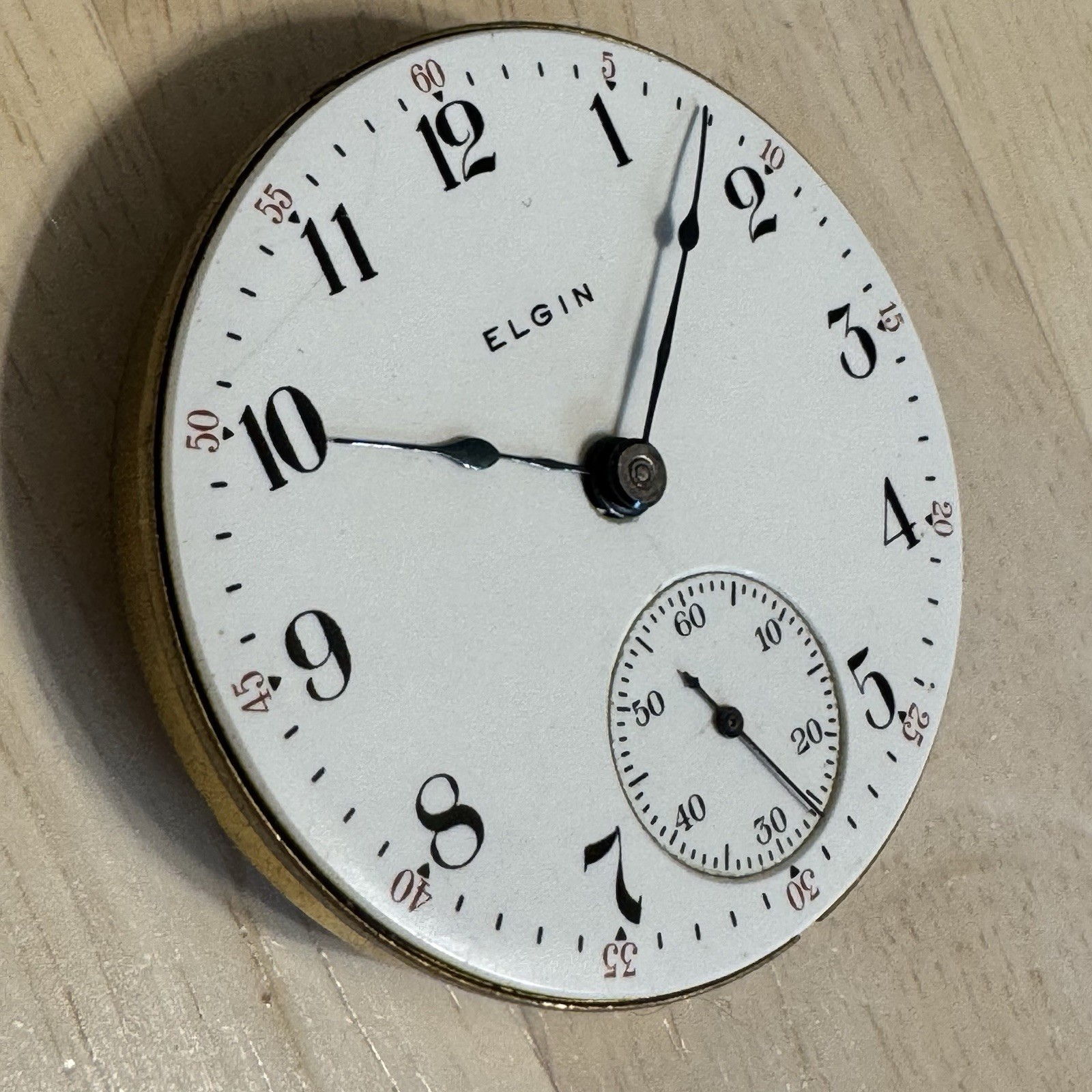 1905 Elgin Natl. Co 18s Pocket Watch Movement Grade 308 PARTS REPAIR NICE DIAL