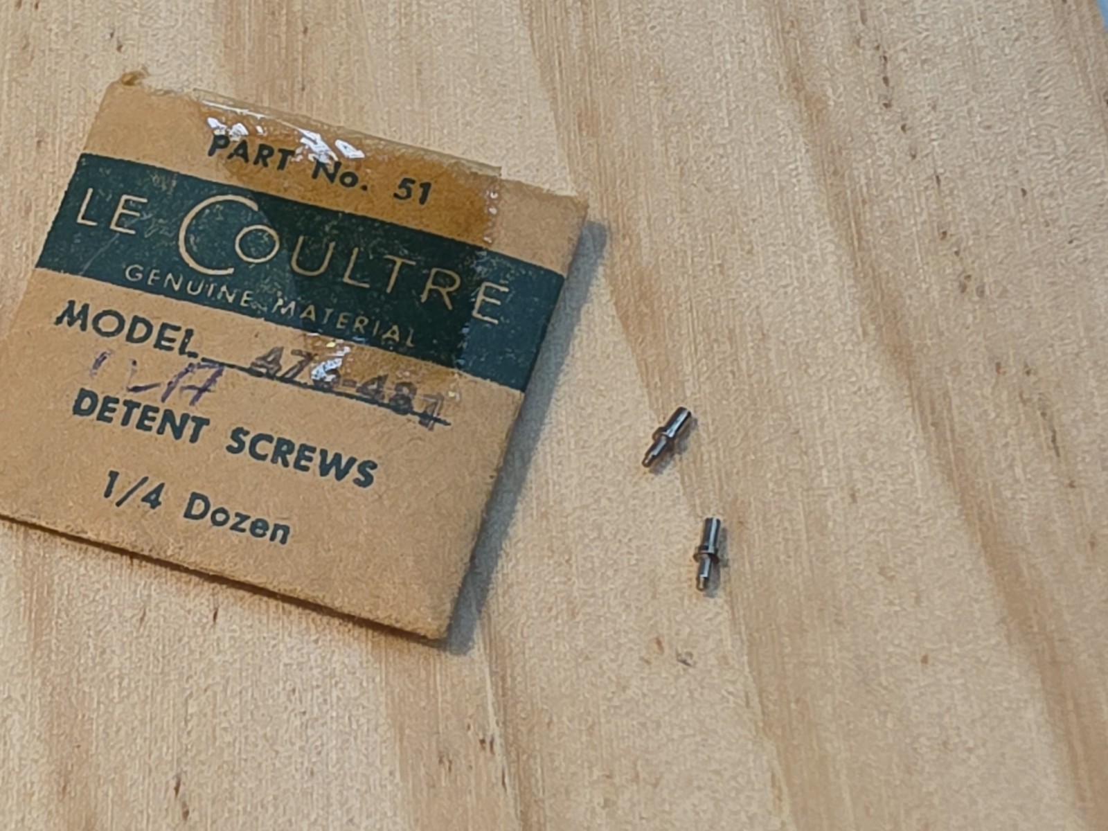 Lot Of 2 Vintage NOS Jaeger-LeCoultre 476 481 Setting Lever Screws Detent Screws