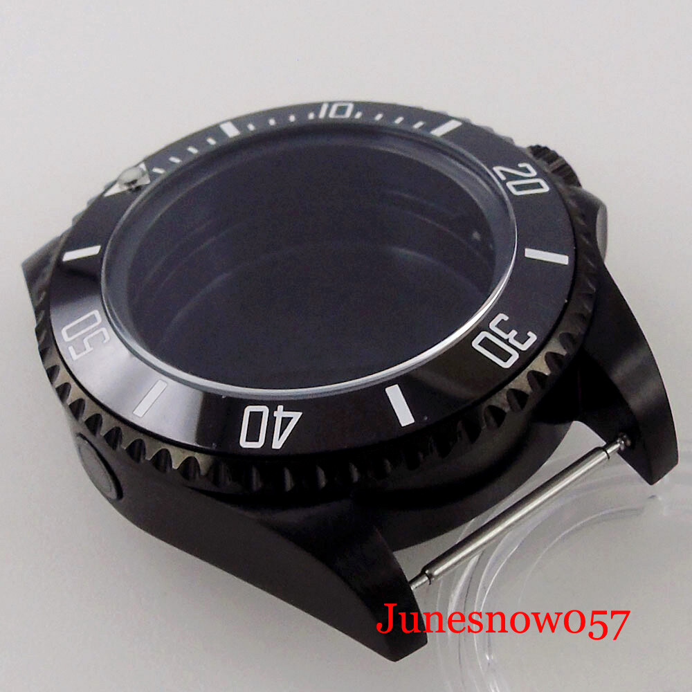 Black PVD Case Fit NH35 NH36 ETA2824 2836 MIYOTA 43MM Automatic Stainless Steel