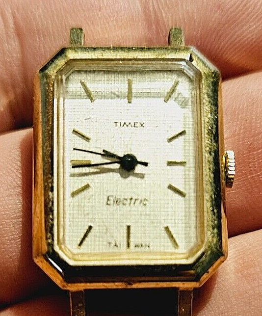 Vintage TIMEX Electric Watch face parts or repair Base Metal Bezel