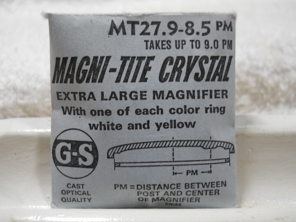 GS MT27.9-8.5 Magnifier Watch Crystal 27.9 mm – Silver Gold Ring – Replacement