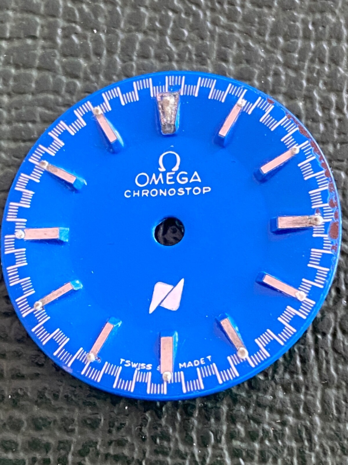 Authentic Vintage Omega Chronostope dial 28,5mm Blue Dial