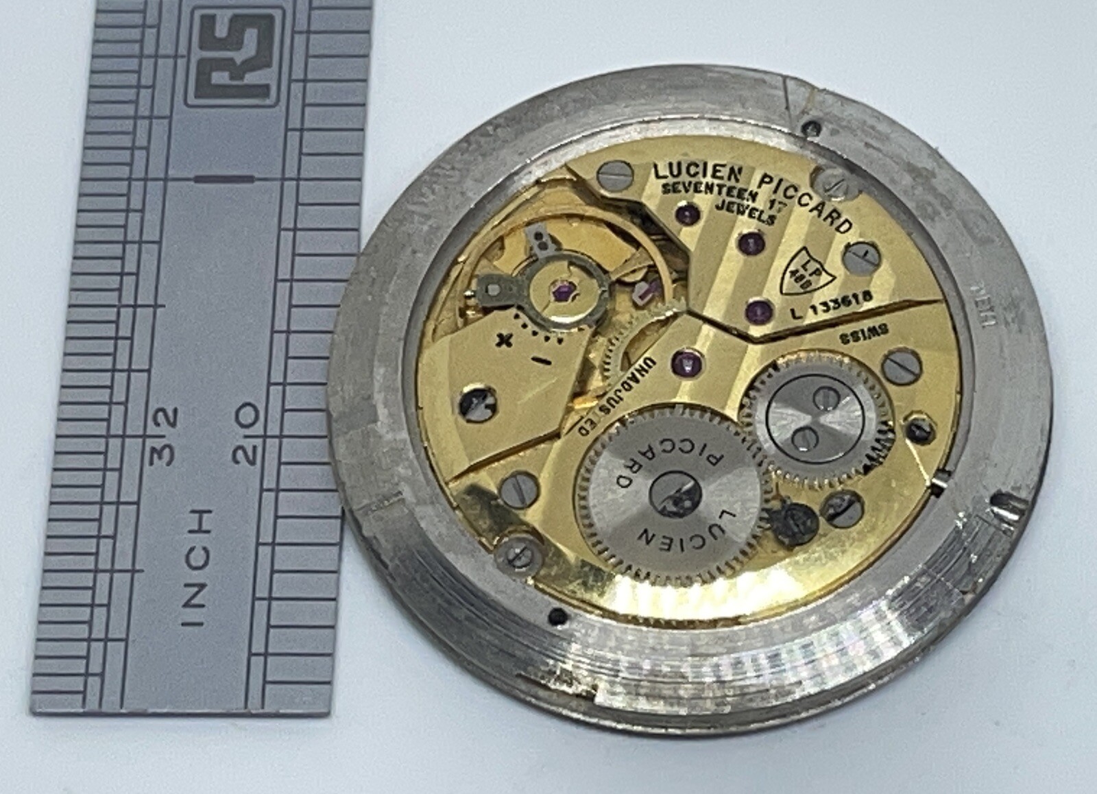 LUCIEN PICCARD LP 48B MOVEMENT 17 Jewels Swiss Does Not Run