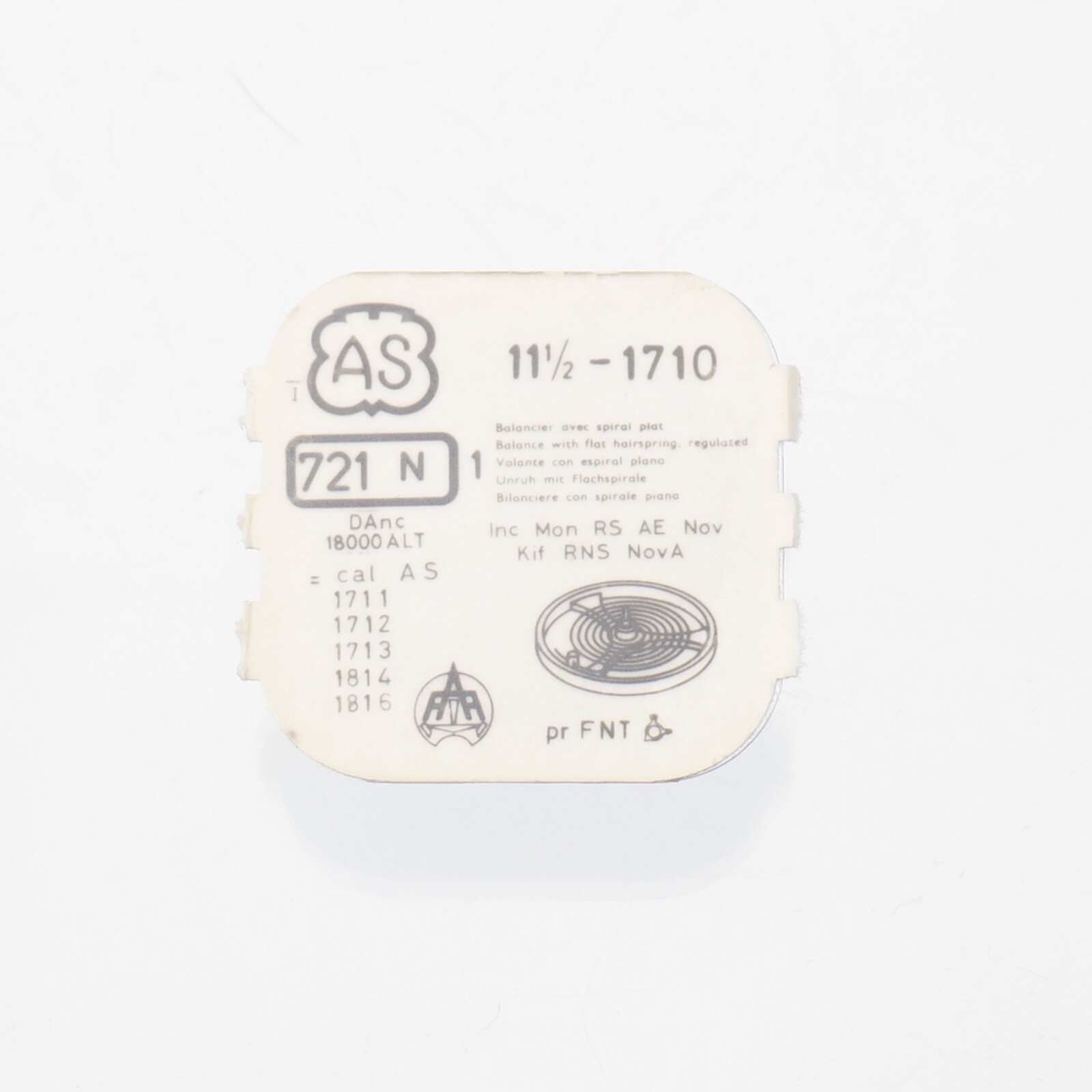 AS 1710, 1711, 1712 Balance Complete Watch Bestfit # 721/1751 Watchmakers Part