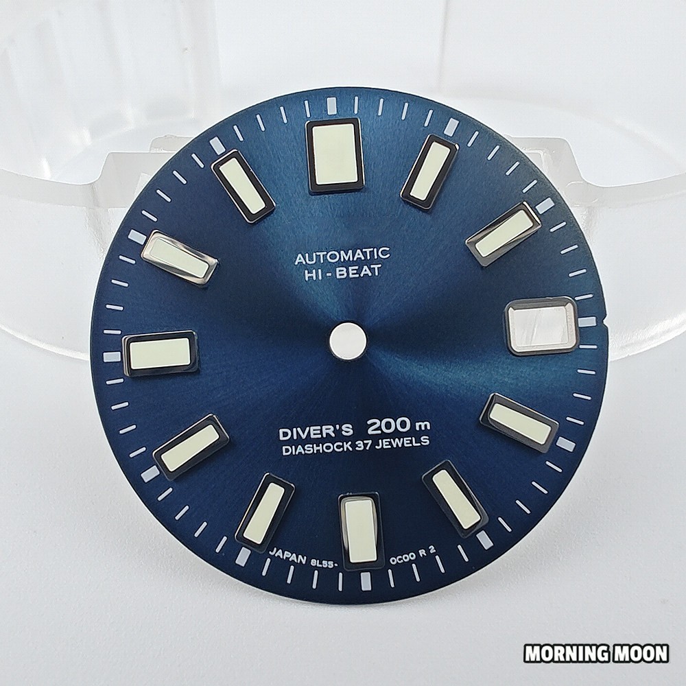 28.5Mm 62Mas Sunburst Pattern Watch Dial Green Lume for Nh35 Nh36 4R Movement