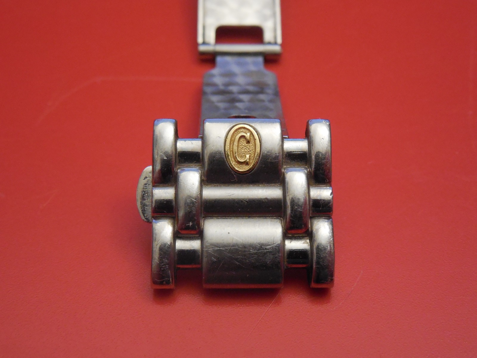 GENUINE CONCORD 18K / STEEL SARATOGA STRAP BAND BRACELET 18MM DEPLOYMENT BUCKLE