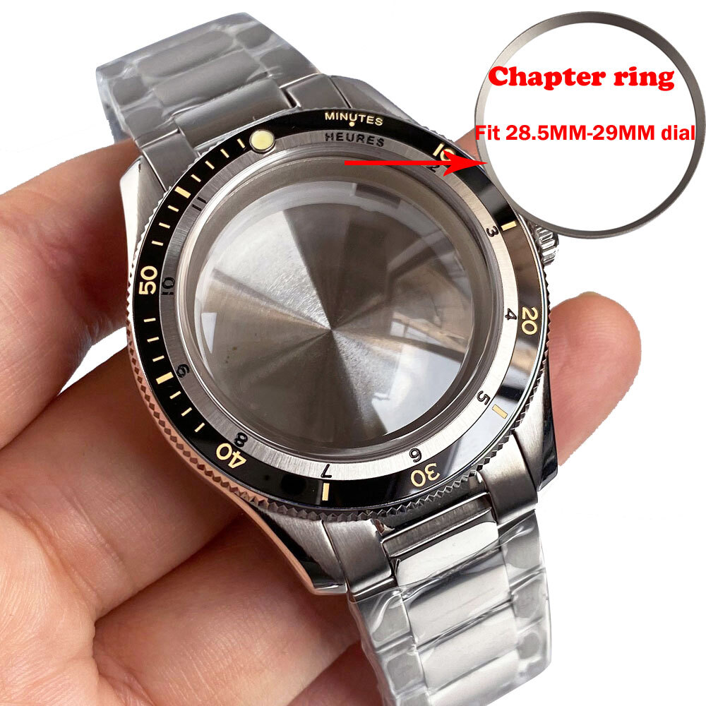 40mm 20ATM Diving Watch Case Chapter Ring Fit NH34 GMT NH34A 29mm Lume Dial