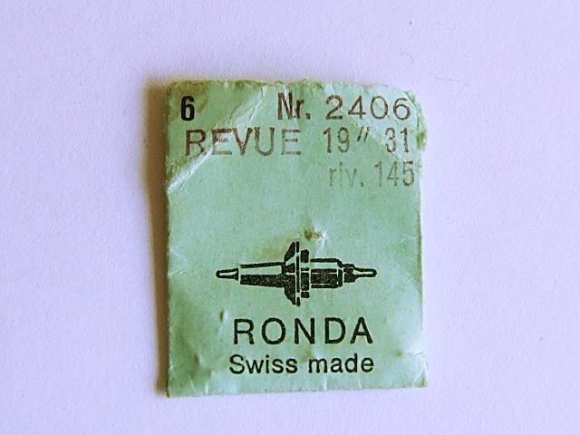 Revue 31 balance staff Ronda 2406 riv. 145. New old stock