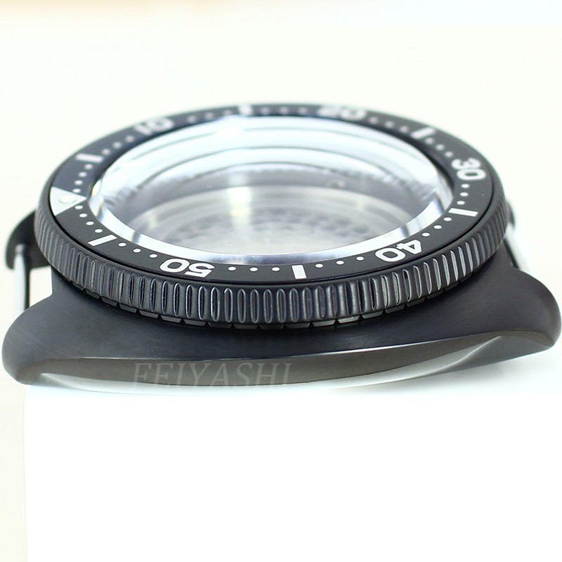44mm Black Watch Case Modify Seiko turtle Mod AR Sapphire For Seiko NH35 36 NH38