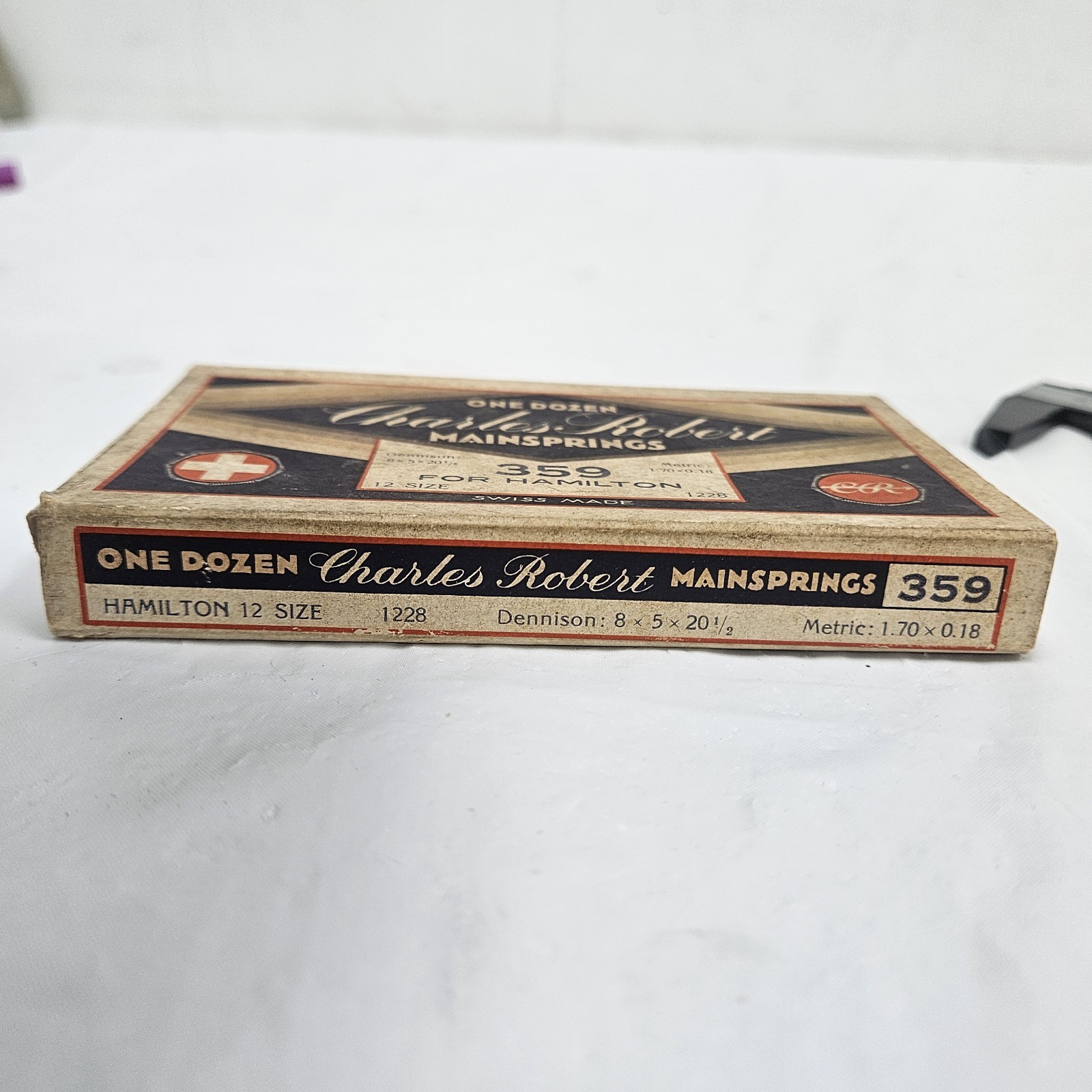 Qty (6) NOS Hamilton Watch Co Mainspring 359 – 12 Size 1228 Swiss Made W Box