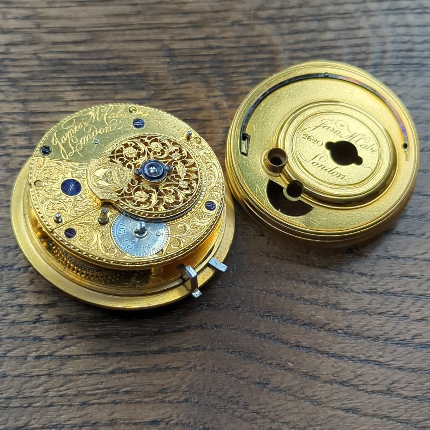 James McCabe English Duplex Pocket Watch Movement With Sweep Secs Feature (G72)
