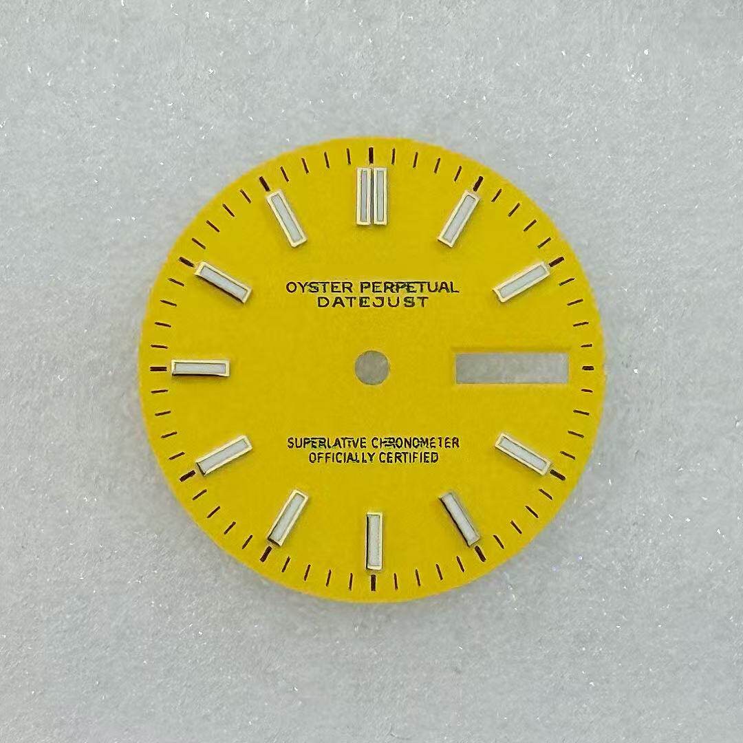 28.5Mm Dual Calendar Watch Dial Green Luminous for Nh36 Movement Watch Parts