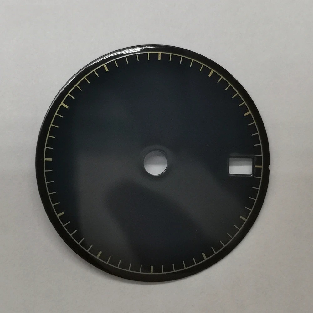 28.5mm Watch Dial Black White Gold Glossy Matte Second Scale For NH34 Movement