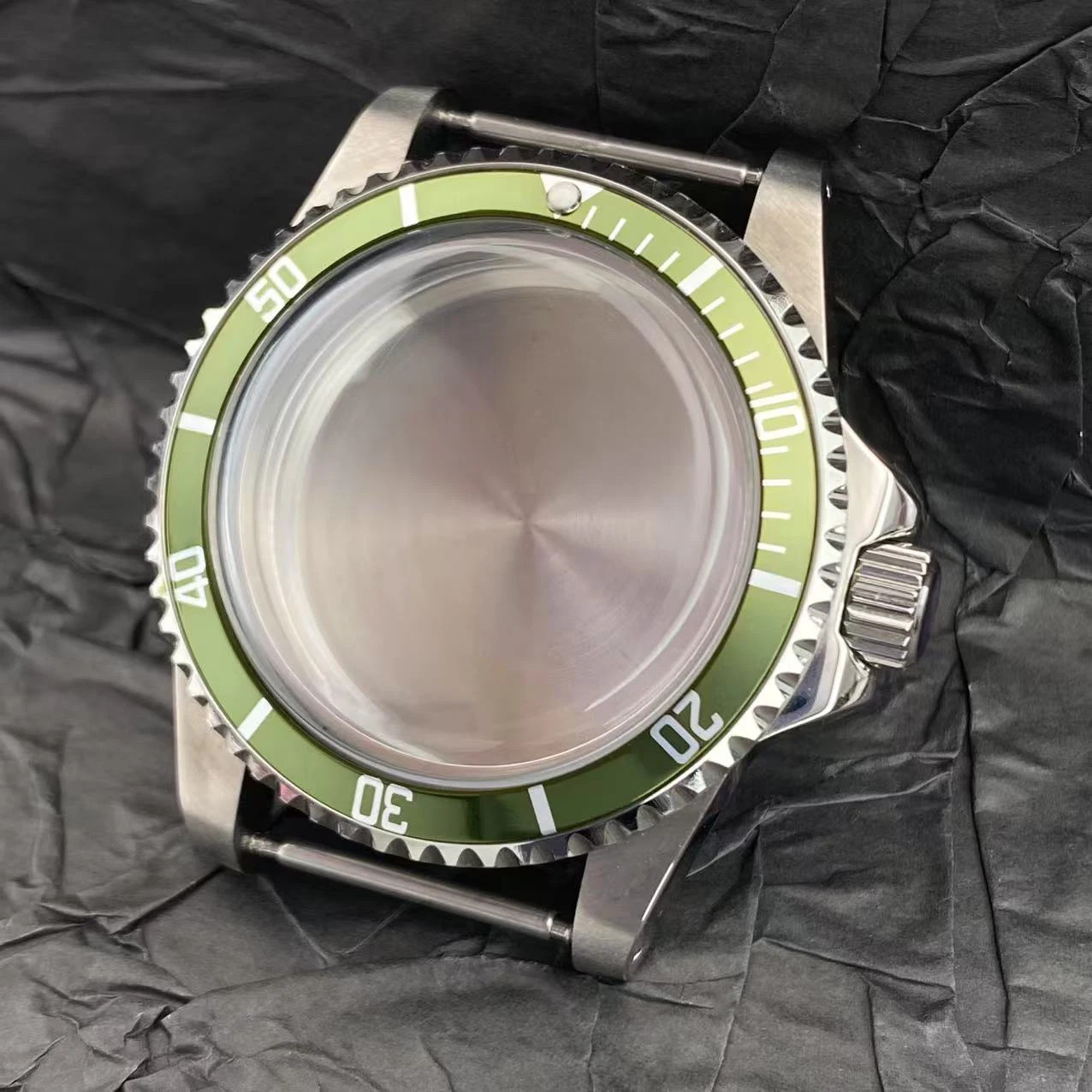 39.5Mm NH35 Case SUB GMT 120-Click Vintage Dome Acrylic Glass Watch Case for NH3