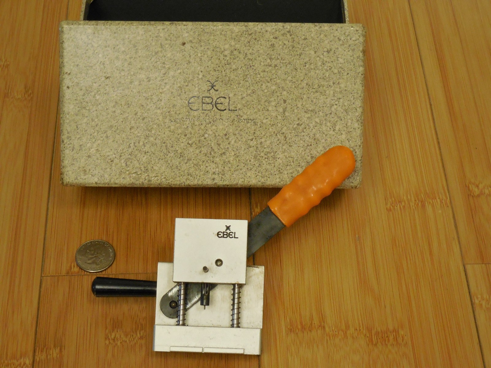 COLLECTIBLE ANTIQUE EBEL SWISS WATCH BAND BRACELET LINK PIN REMOVER TOOL IN BOX