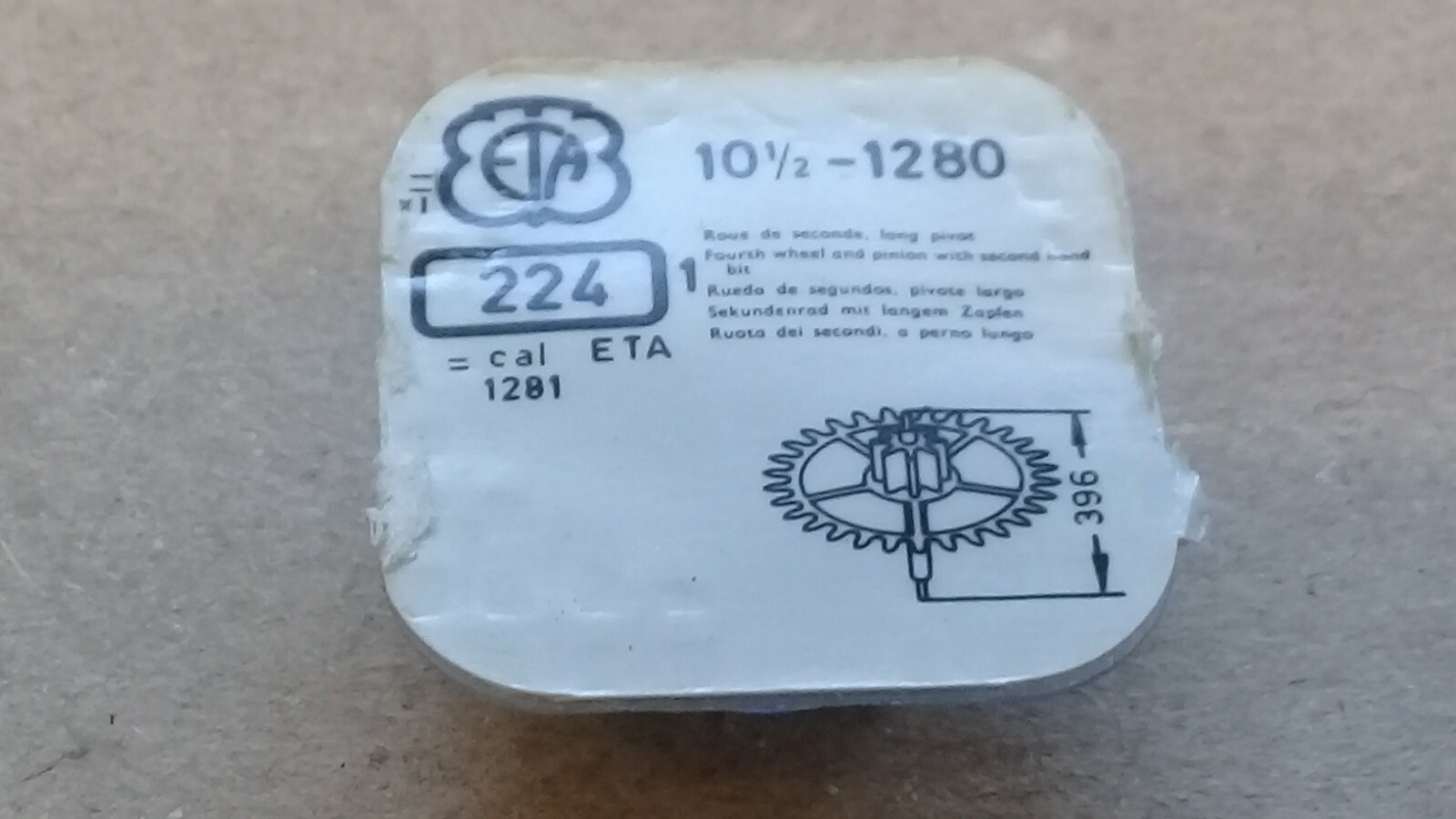ETA Cal. 1280 1281 – Fourth Wheel w/ Pinion & Seconds- Part 224. 10.5”’ (TC823)